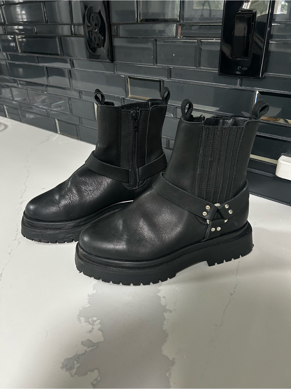 Pilcro Black Moto Ankle Boots